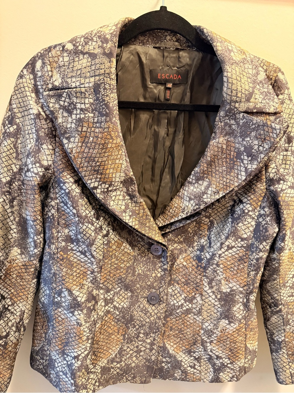 ESCADA snake print blazer size 42 python jacquard lined designer jacket